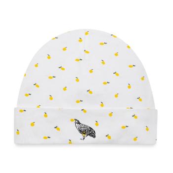 Wanderfalke, Falke, Falke, Vogel, Raubtier, Falke - Baby Premium Organic Mütze - Weiß/Zitronengelb - Vorne