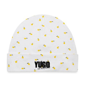 stolzer Yugo - Yugo style - united style of Balkan - Baby Premium Organic Mütze - Weiß/Zitronengelb - Vorne