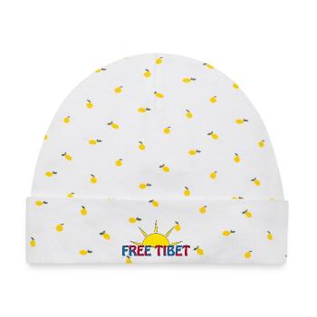 free tibet - Baby Premium Organic Mütze - Weiß/Zitronengelb - Vorne