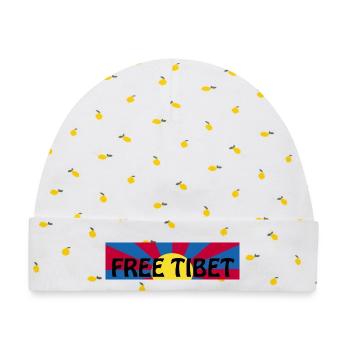 free tibet - Baby Premium Organic Mütze - Weiß/Zitronengelb - Vorne