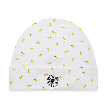 Flower Daisy - Baby Premium Organic Mütze - Weiß/Zitronengelb - Vorne