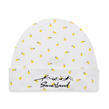 Sauerland Sticker - Baby Premium Organic Mütze - Weiß/Zitronengelb - Vorne