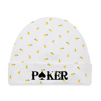 Poker - Baby Premium Organic Mütze - Weiß/Zitronengelb - Vorne