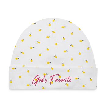 God's favorite - Baby Premium Organic Mütze - Weiß/Zitronengelb - Vorne