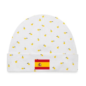 Spanien - Baby Premium Organic Mütze - Weiß/Zitronengelb - Vorne