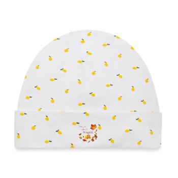Time for warm Thoughts - Herbstblätter Spruch - Baby Premium Organic Mütze - Weiß/Zitronengelb - Vorne