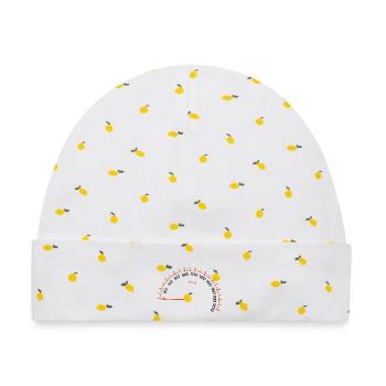 Meter - Baby Premium Organic Mütze - Weiß/Zitronengelb - Vorne