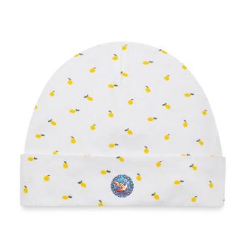 Taube bunte Aquarell-Tier-Haustier-Illustration - Baby Premium Organic Mütze - Weiß/Zitronengelb - Vorne