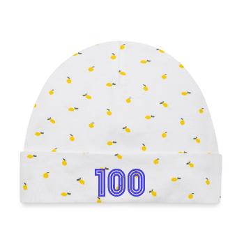 100. 100 JAHRE. 100-JÄHRIGES JUBILÄUM. GEBURTSTAG 100 - Baby Premium Organic Mütze - Weiß/Zitronengelb - Vorne