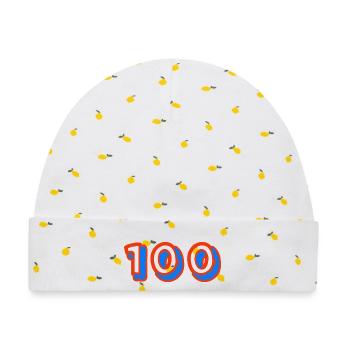 100. 100 JAHRE. 100-JÄHRIGES JUBILÄUM. 100. GEBURTSTAG - Baby Premium Organic Mütze - Weiß/Zitronengelb - Vorne