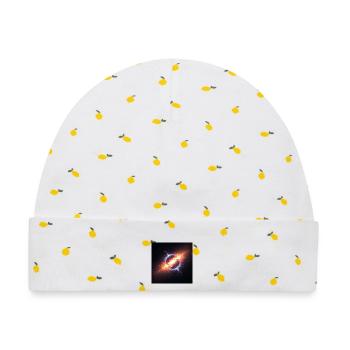 Kosmischer Orbit Kunstdruck - Baby Premium Organic Mütze - Weiß/Zitronengelb - Vorne