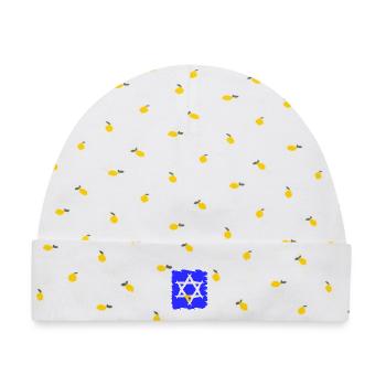 Davidstern Religion Symbol Judentum Geschenk - Baby Premium Organic Mütze - Weiß/Zitronengelb - Vorne