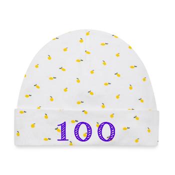 100. 100 JAHRE. 100-JÄHRIGES JUBILÄUM. 100. GEBURTSTAG - Baby Premium Organic Mütze - Weiß/Zitronengelb - Vorne