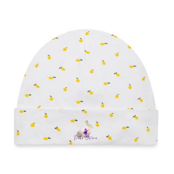 Ostern Frohe Ostern - Baby Premium Organic Mütze - Weiß/Zitronengelb - Vorne