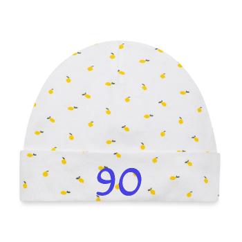 90. 90 JAHRE. 90-JÄHRIGES JUBILÄUM. 90-JÄHRIGES JUBILÄUM. - Baby Premium Organic Mütze - Weiß/Zitronengelb - Vorne