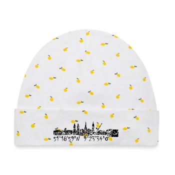 Skyline Kassel - Baby Premium Organic Mütze - Weiß/Zitronengelb - Vorne