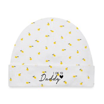 i love you daddy - Baby Premium Organic Mütze - Weiß/Zitronengelb - Vorne