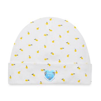 Baby Boy - Baby Premium Organic Mütze - Weiß/Zitronengelb - Vorne
