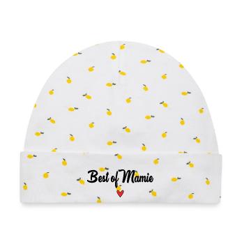 OMA. MAMA. OMA. MUTTERTAG - Baby Premium Organic Mütze - Weiß/Zitronengelb - Vorne