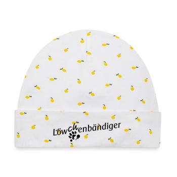 Löwchen: Löwchenbändiger - Baby Premium Organic Mütze - Weiß/Zitronengelb - Vorne