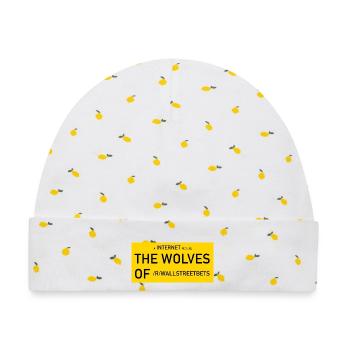 Wolves of /r/wallstreetbets - Baby Premium Organic Mütze - Weiß/Zitronengelb - Vorne