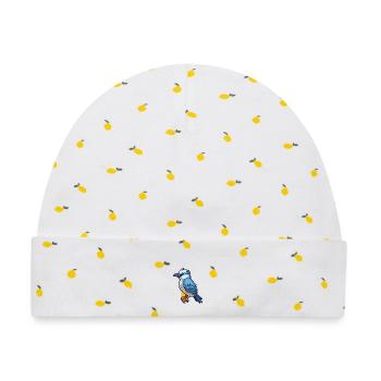 Jay Cartoon Kawaii Aquarellillustration - Baby Premium Organic Mütze - Weiß/Zitronengelb - Vorne