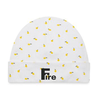 Fire voll - Baby Premium Organic Mütze - Weiß/Zitronengelb - Vorne