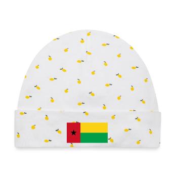 Guinea-Bissau - Baby Premium Organic Mütze - Weiß/Zitronengelb - Vorne