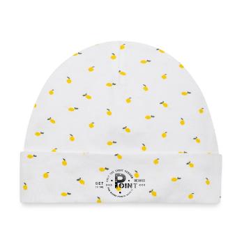 get to the point - Baby Premium Organic Mütze - Weiß/Zitronengelb - Vorne