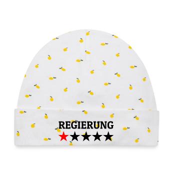 Regierung 1 Stern Bewertung - Baby Premium Organic Mütze - Weiß/Zitronengelb - Vorne