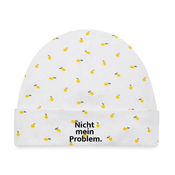 Nicht mein Problem - Baby Premium Organic Mütze - Weiß/Zitronengelb - Vorne
