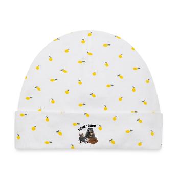 Team Trash - Trash Animals Clique mit Pizzakarton - Baby Premium Organic Mütze - Weiß/Zitronengelb - Vorne