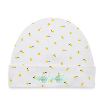 Sound Equalizer - Baby Premium Organic Mütze - Weiß/Zitronengelb - Vorne
