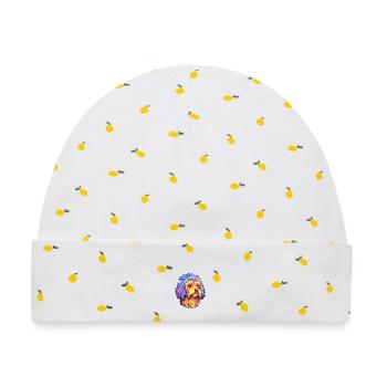 Lowchen Hunderasse Cartoon Kawaii Illustration - Baby Premium Organic Mütze - Weiß/Zitronengelb - Vorne