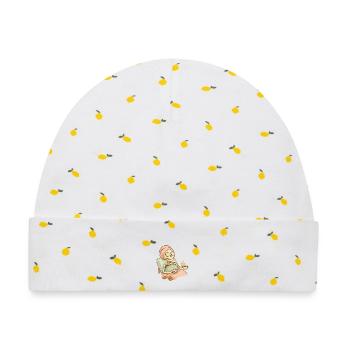 Halloween Skelett Selfcare - Baby Premium Organic Mütze - Weiß/Zitronengelb - Vorne
