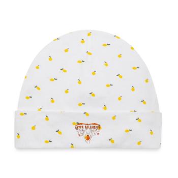 Halloween Happy Halloween - Baby Premium Organic Mütze - Weiß/Zitronengelb - Vorne