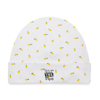 Für die Welt bist du ein Vater für mich die Welt - Baby Premium Organic Mütze - Weiß/Zitronengelb - Vorne