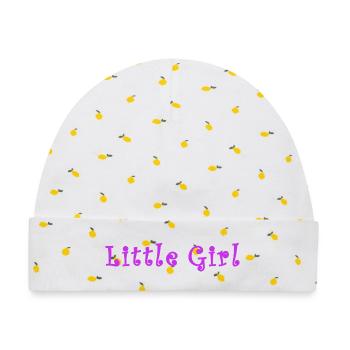Little Girl - Baby Premium Organic Mütze - Weiß/Zitronengelb - Vorne