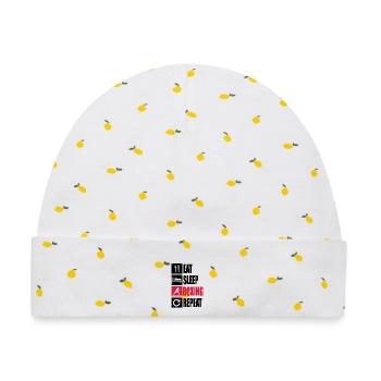 Eat-Sleep-Boxing-Repeat - Baby Premium Organic Mütze - Weiß/Zitronengelb - Vorne