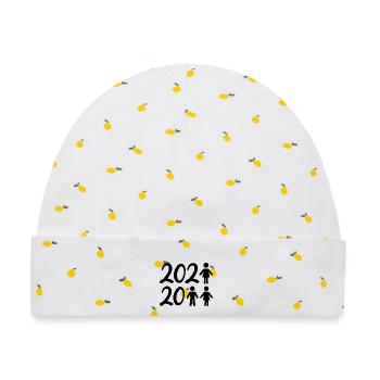 Familie 2021-2022 - Baby Premium Organic Mütze - Weiß/Zitronengelb - Vorne