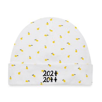 Familie 2021-2022 - Baby Premium Organic Mütze - Weiß/Zitronengelb - Vorne