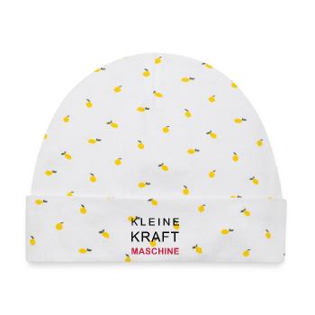 kleine kraftmaschine - Baby Premium Organic Mütze - Weiß/Zitronengelb - Vorne