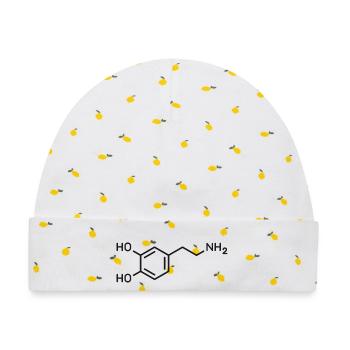 Symbol der chemischen Struktur der Dopaminmolekül - Baby Premium Organic Mütze - Weiß/Zitronengelb - Vorne