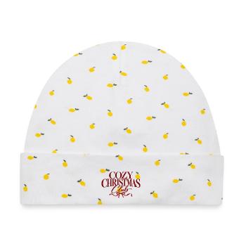 Cozy Christmas Club - Baby Premium Organic Mütze - Weiß/Zitronengelb - Vorne