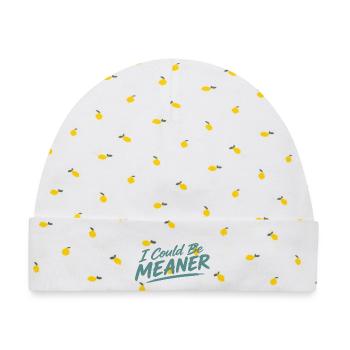 I Could Be Meaner - Baby Premium Organic Mütze - Weiß/Zitronengelb - Vorne