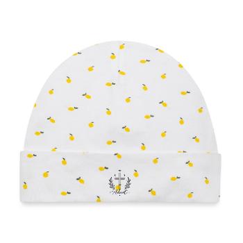 Heraldisches Kranzwappen Emblem - Baby Premium Organic Mütze - Weiß/Zitronengelb - Vorne