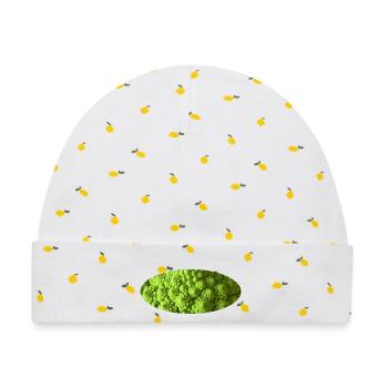 Romanesco-Brokkoli - Baby Premium Organic Mütze - Weiß/Zitronengelb - Vorne