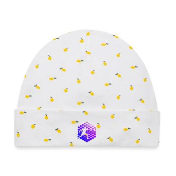 Ultimate Frisbee Geschenk für ein Ultimate-Spieler - Baby Premium Organic Mütze - Weiß/Zitronengelb - Vorne
