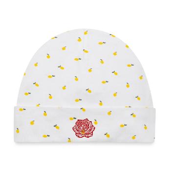 Rote Rose Blumen Geschenk Freundin Mutter  - Baby Premium Organic Mütze - Weiß/Zitronengelb - Vorne