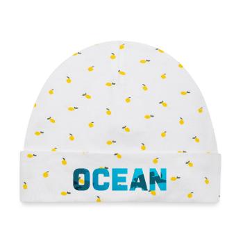 Ocean Tauchen Taucher Scuba Diving Unterwasser - Baby Premium Organic Mütze - Weiß/Zitronengelb - Vorne